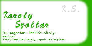 karoly szollar business card
